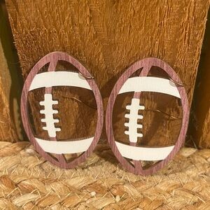 NEW Unique Wooden Football Drop Dangle Earrings - Retro-Inspired Jewelry Gift